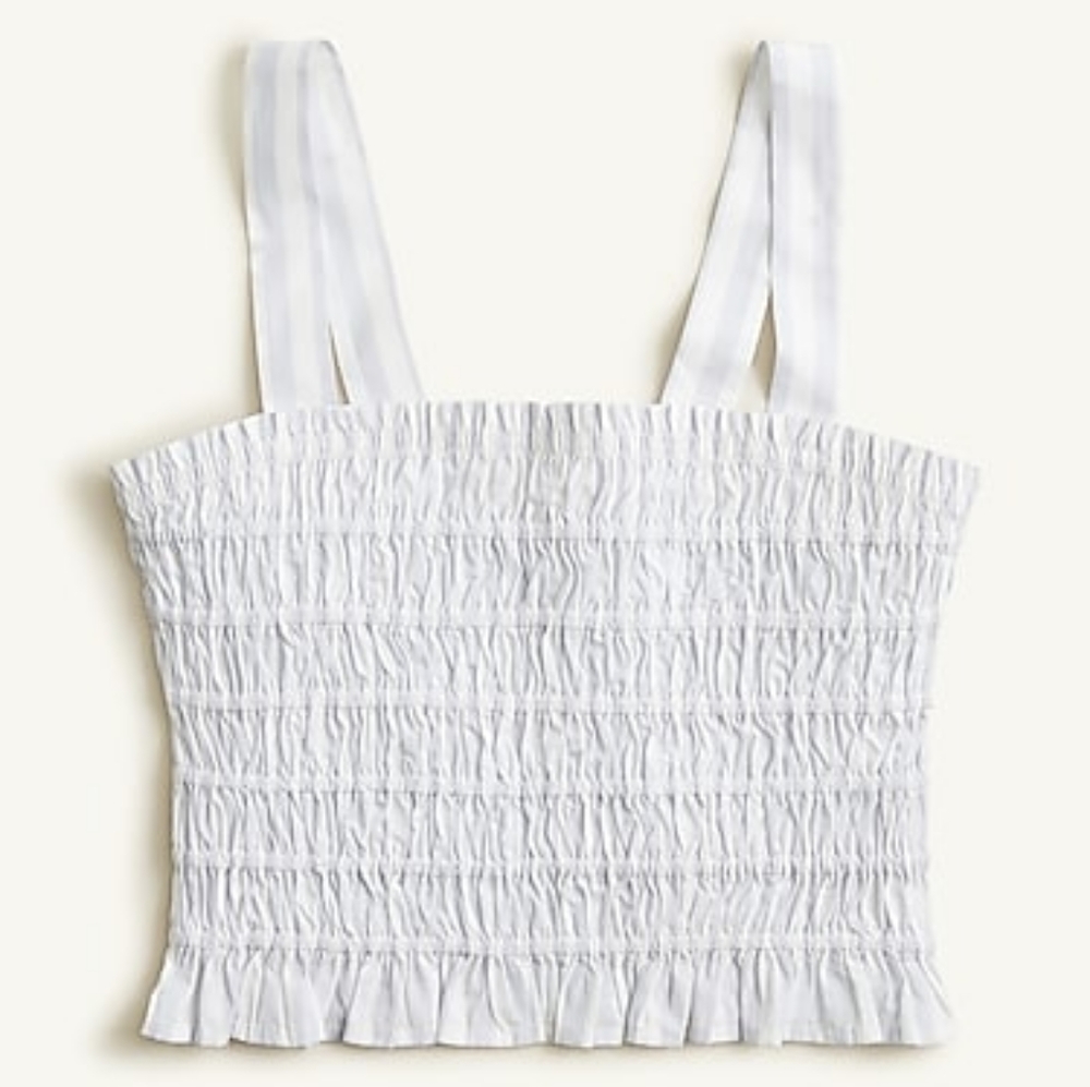 J. Crew Smocked Crop Top XXS